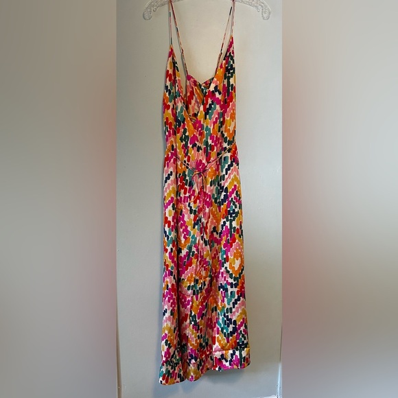 Marine Layer Archive Emma Wrap Midi Dress Multicolor Ikat Print Size XL NWT - Picture 5 of 8
